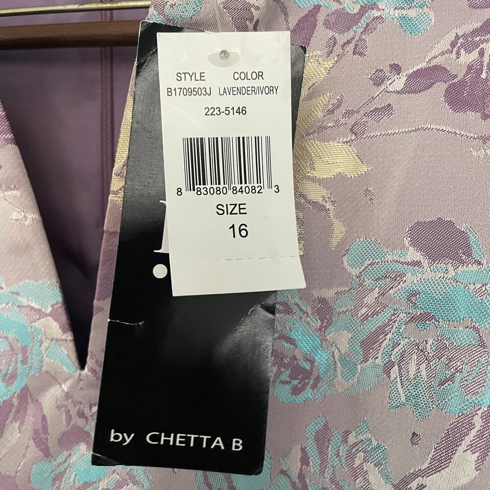Be by Chetta B Dress Lavender Gold Pleated cocktail Formal Size 16 NWT - Picture 8 of 8